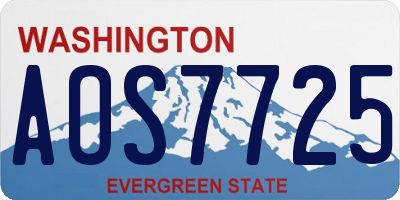 WA license plate AOS7725