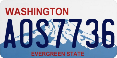 WA license plate AOS7736
