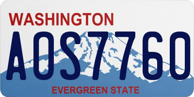WA license plate AOS7760