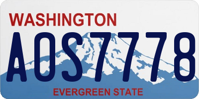 WA license plate AOS7778