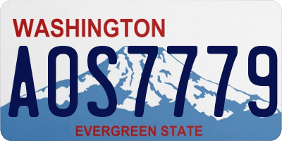 WA license plate AOS7779