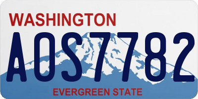 WA license plate AOS7782