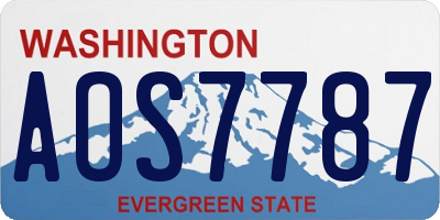 WA license plate AOS7787