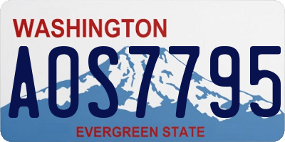 WA license plate AOS7795