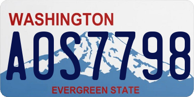 WA license plate AOS7798