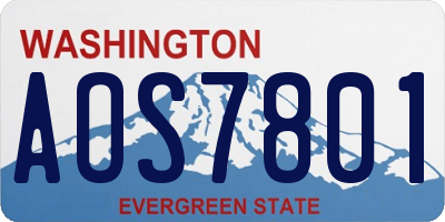 WA license plate AOS7801