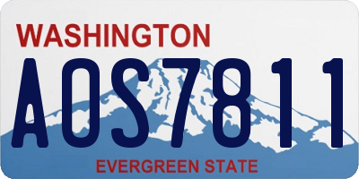 WA license plate AOS7811