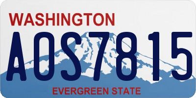 WA license plate AOS7815