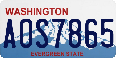 WA license plate AOS7865