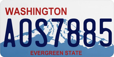 WA license plate AOS7885