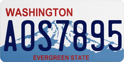 WA license plate AOS7895