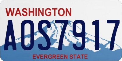 WA license plate AOS7917