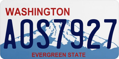 WA license plate AOS7927