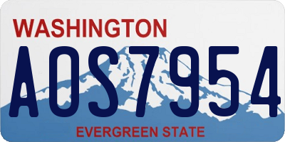 WA license plate AOS7954