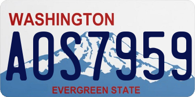 WA license plate AOS7959