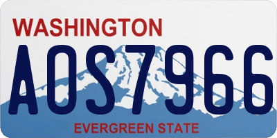 WA license plate AOS7966