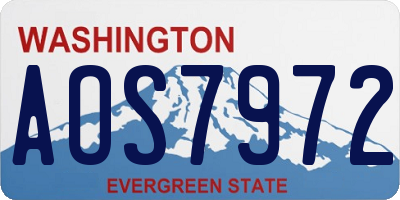 WA license plate AOS7972