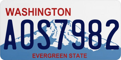 WA license plate AOS7982