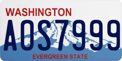 WA license plate AOS7999