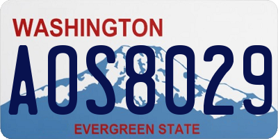 WA license plate AOS8029