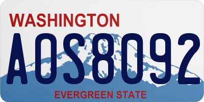 WA license plate AOS8092