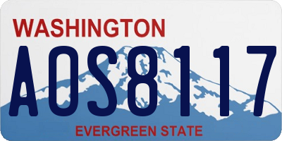WA license plate AOS8117