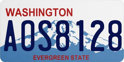WA license plate AOS8128
