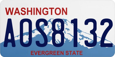 WA license plate AOS8132