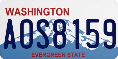 WA license plate AOS8159