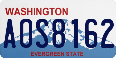 WA license plate AOS8162