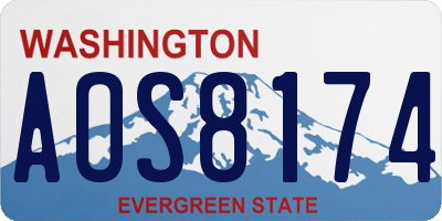 WA license plate AOS8174