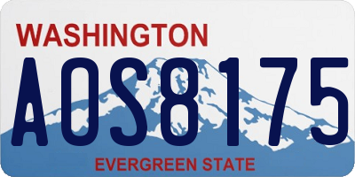 WA license plate AOS8175