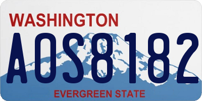 WA license plate AOS8182