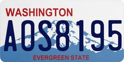 WA license plate AOS8195