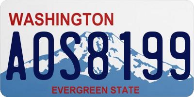 WA license plate AOS8199