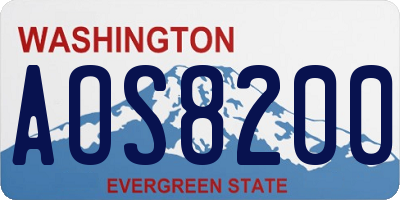WA license plate AOS8200