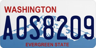 WA license plate AOS8209
