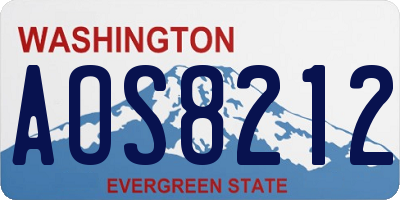 WA license plate AOS8212