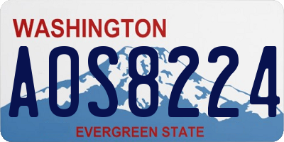 WA license plate AOS8224