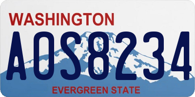 WA license plate AOS8234