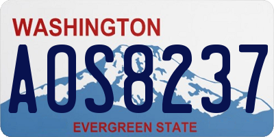 WA license plate AOS8237