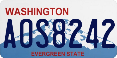 WA license plate AOS8242