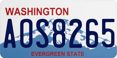 WA license plate AOS8265