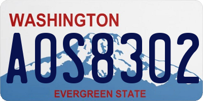 WA license plate AOS8302