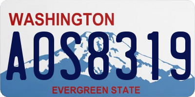 WA license plate AOS8319