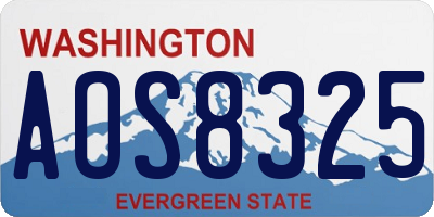 WA license plate AOS8325