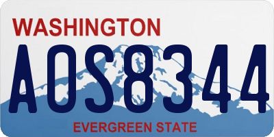 WA license plate AOS8344
