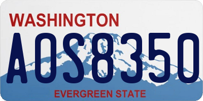 WA license plate AOS8350
