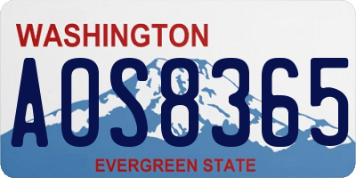 WA license plate AOS8365