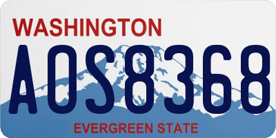 WA license plate AOS8368